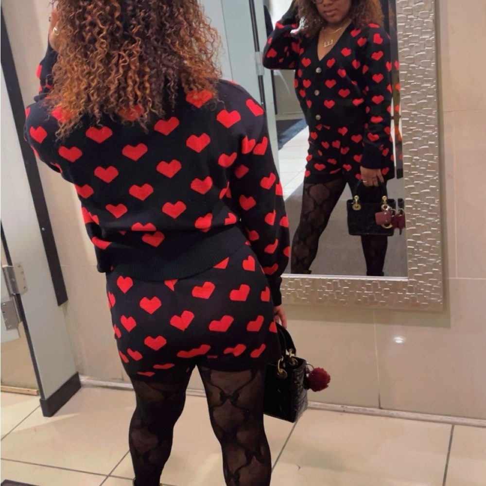 Heart Patterned Sweater set - Picture 6 of 7